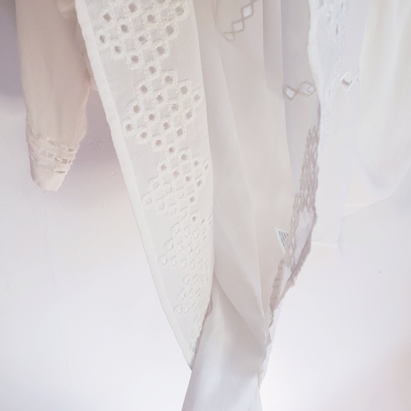 NWT CLUB MONACO Cream 100% Silk Eyelet Dress 6 S - Picture 10 of 11